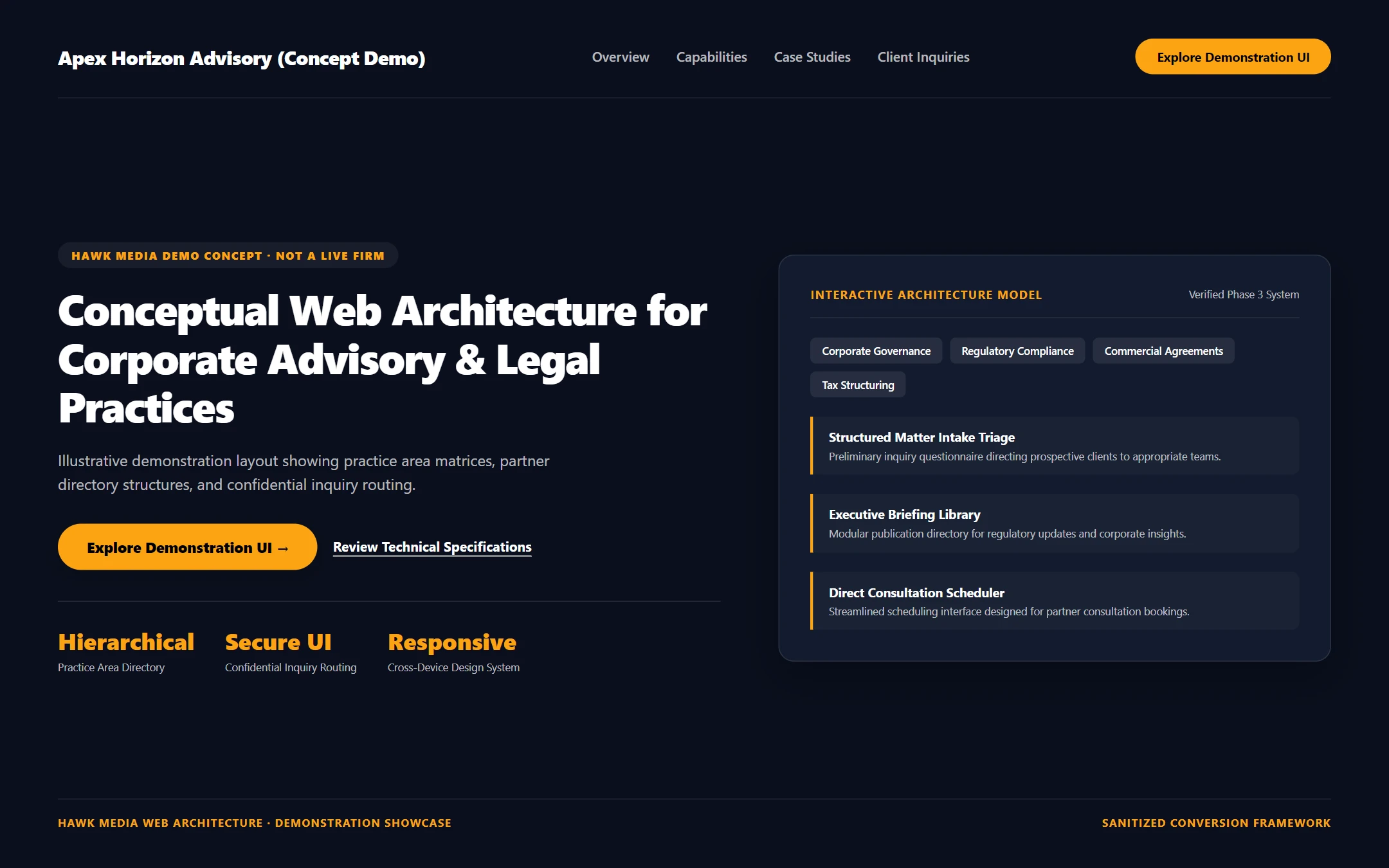 Apex Horizon Legal & Advisory (Design Concept) Desktop Showcase